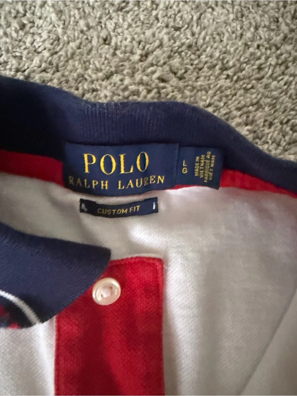 Ralph Lauren Big Pony Custom Fit White Polo Shirt